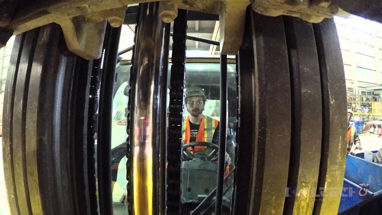 A Kaltech reliner at work inside a grinding mill