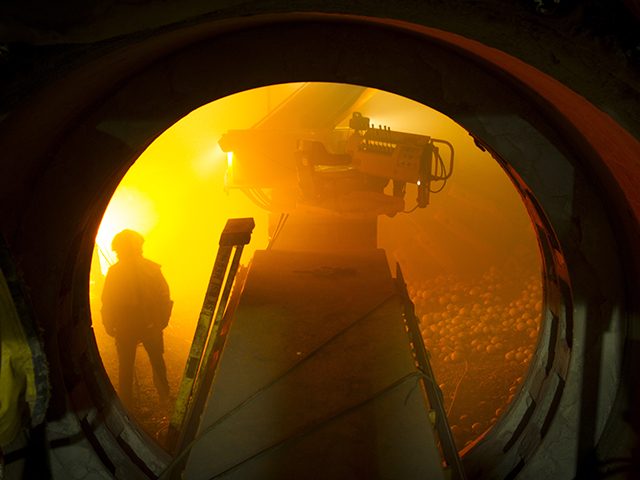 Looking into a mill with Kaltech workers